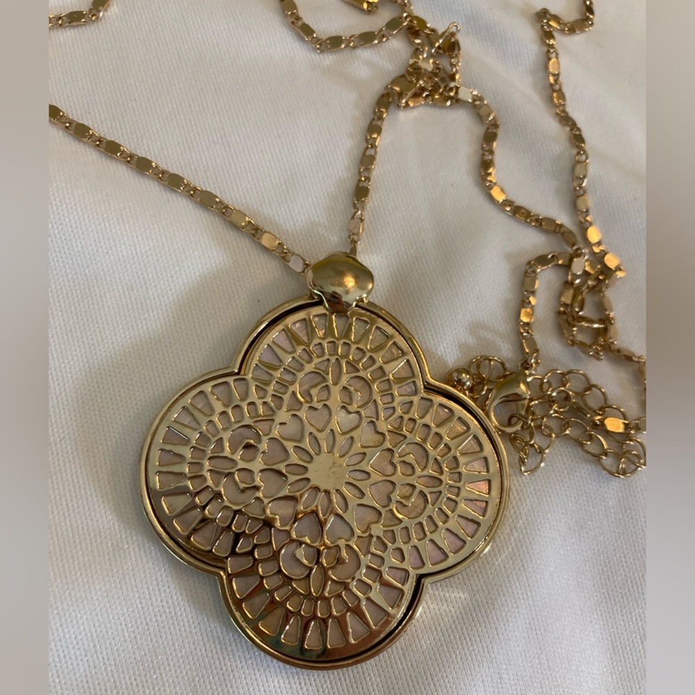 Lotus Flower Statement Pendant Necklace Filigree